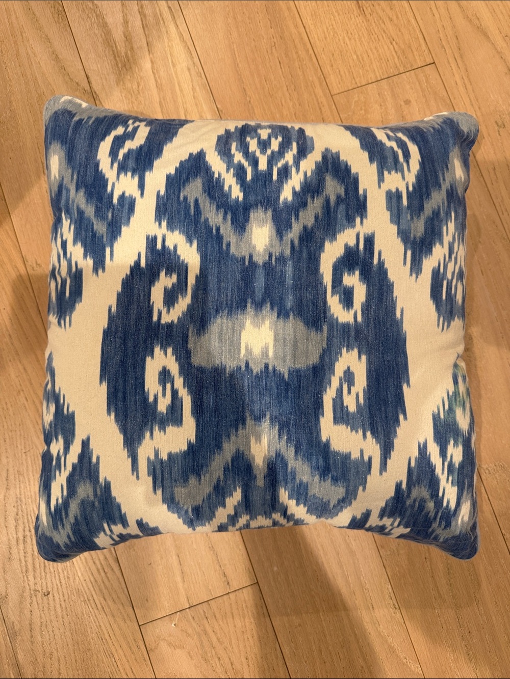 Blue Ikat Decorative Throw Pillow - Brand